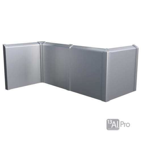 AL 13-2642 Плинтус алюминиевый анодированный с кабель-каналом на клипсу L 100 AluminiumPro чёрный матовый