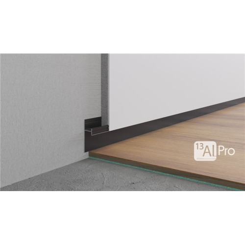 Теневой плинтус скрытого монтажа AlPro13 -7209 2700 мм. Черный RAL 9005