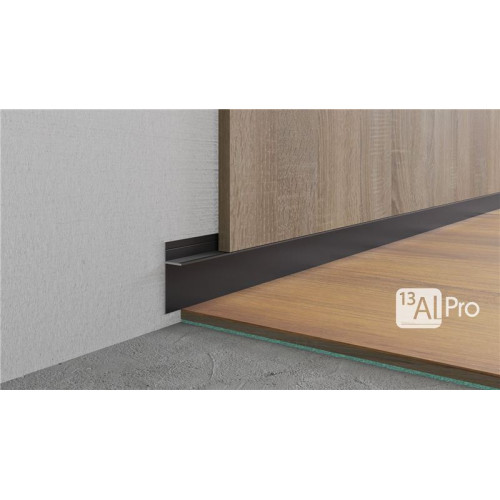 Теневой плинтус скрытого монтажа AlPro13-7208 2700 мм. Черный RAL 9005