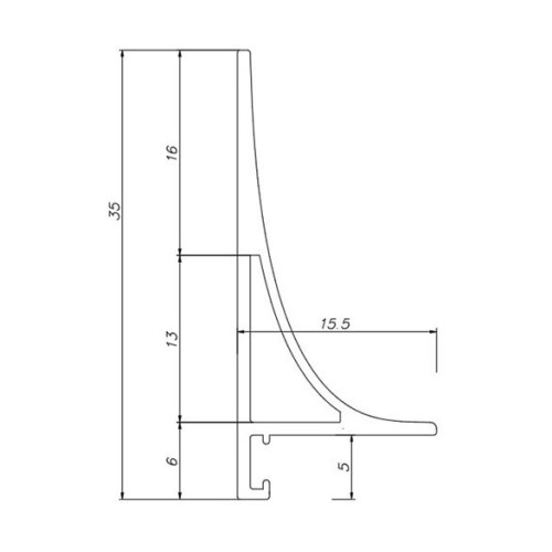 Плинтус ALProL 13-584 Анодированный Коньяк