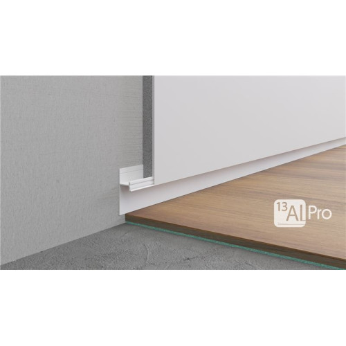 Теневой плинтус скрытого монтажа AlPro13 -7209 2700 мм. Белый грунт