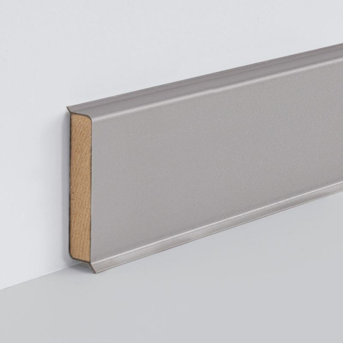 Плинтус Cubu 80x11 мм платиновое серебро (2,5м)